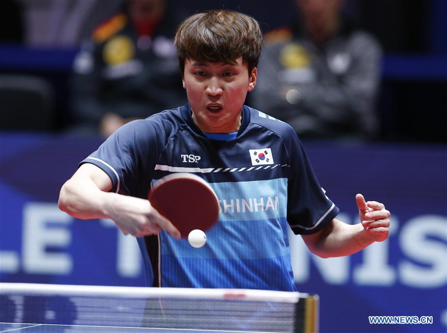 (SP)SWEDEN-HALMSTAD-ITTF WORLD TEAM CHAMPIONSHIPS 2018-MEN-SEMIFINAL-GERMANY-SOUTH KOREA