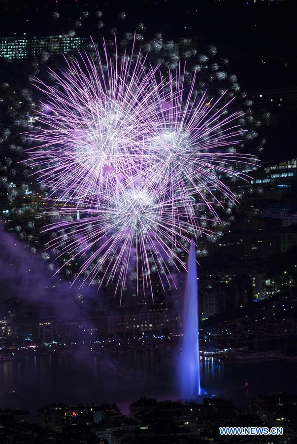 SWITZERLAND-GENEVA-LAKE LEMAN-FIREWORKS