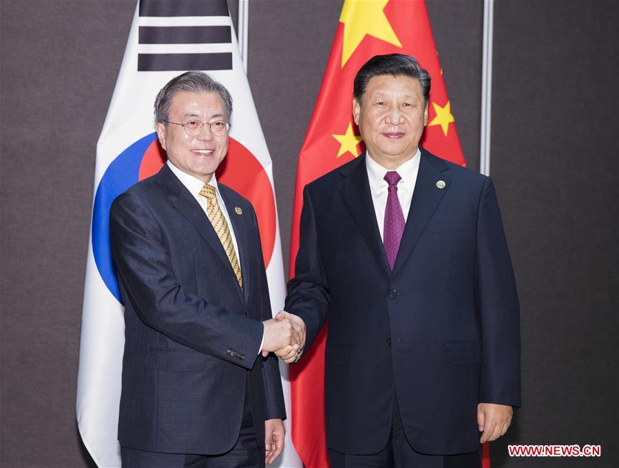 PAPUA NEW GUINEA-CHINA-XI JINPING-MOON JAE-IN-MEETING