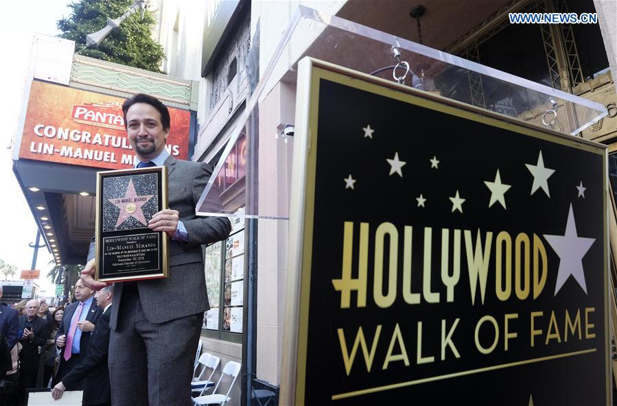 U.S.-LOS ANGELES-LIN-MANUEL MIRANDA-STAR HONORING CEREMONY