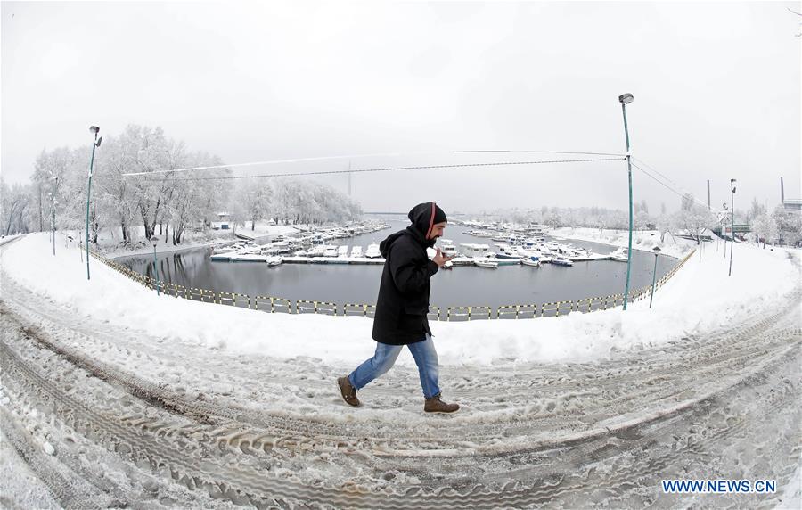 SERBIA-BELGRADE-WEATHER-SNOW