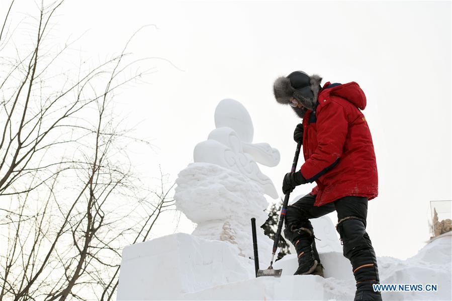 CHINA-HARBIN-INTERNATIONAL COLLEGE STUDENTS-SNOW SCULPTURE COMPETITION (CN)