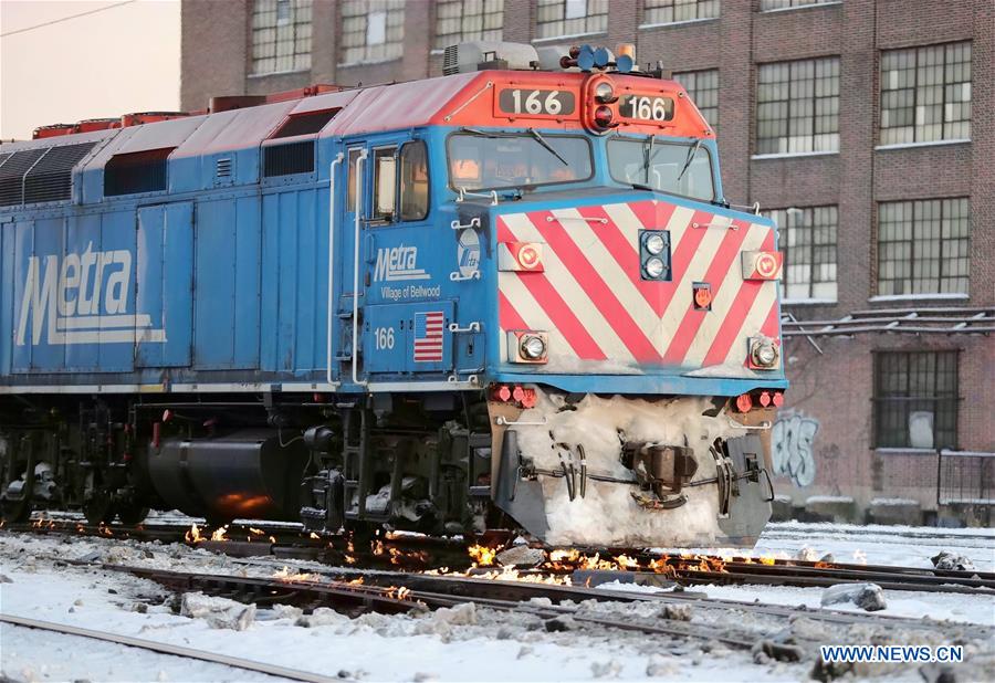 U.S.-CHICAGO-EXTREME COLD-TRAIN TRACK-FIRE