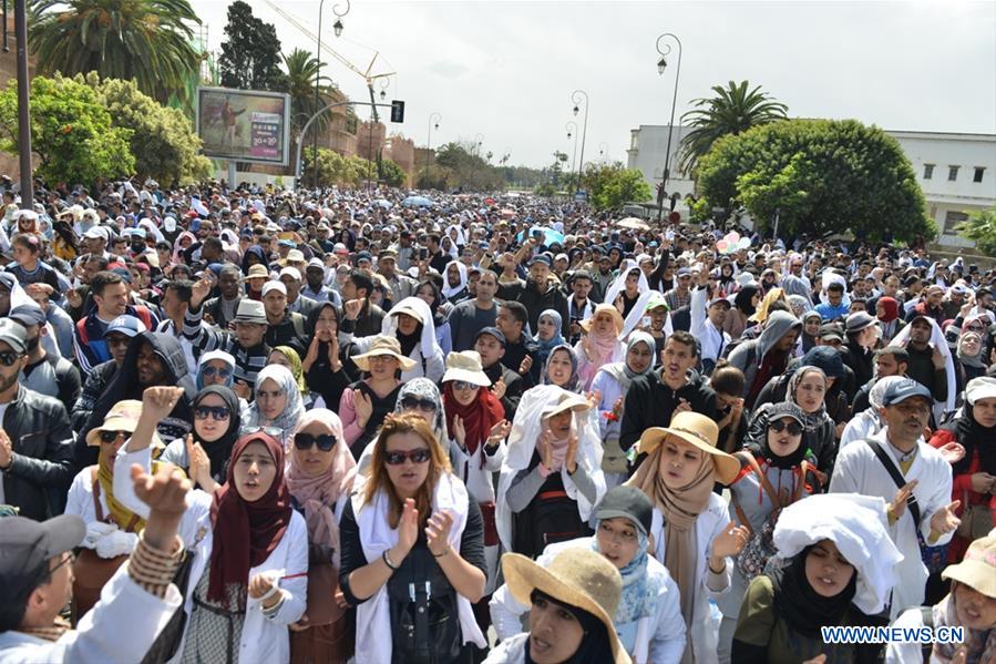 MOROCCO-RABAT-MARCH-FREE EDUCATION