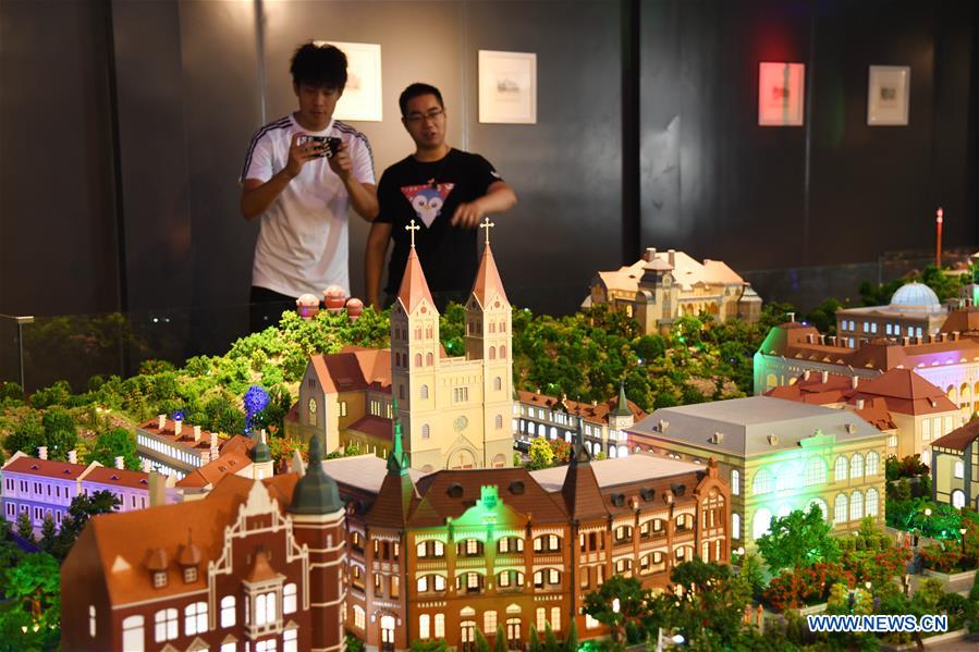 CHINA-SHANDONG-QINGDAO-ANCIENT BUILDINGS-MINI-MODELS-EXHIBITION (CN)