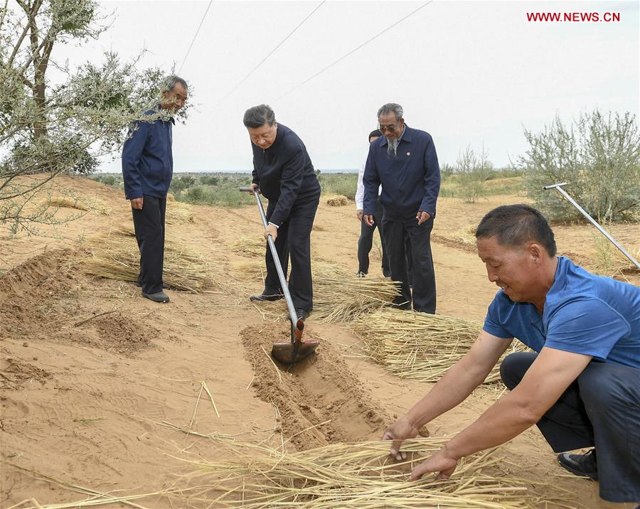 CHINA-GANSU-WUWEI-XI JINPING-INSPECTION (CN)