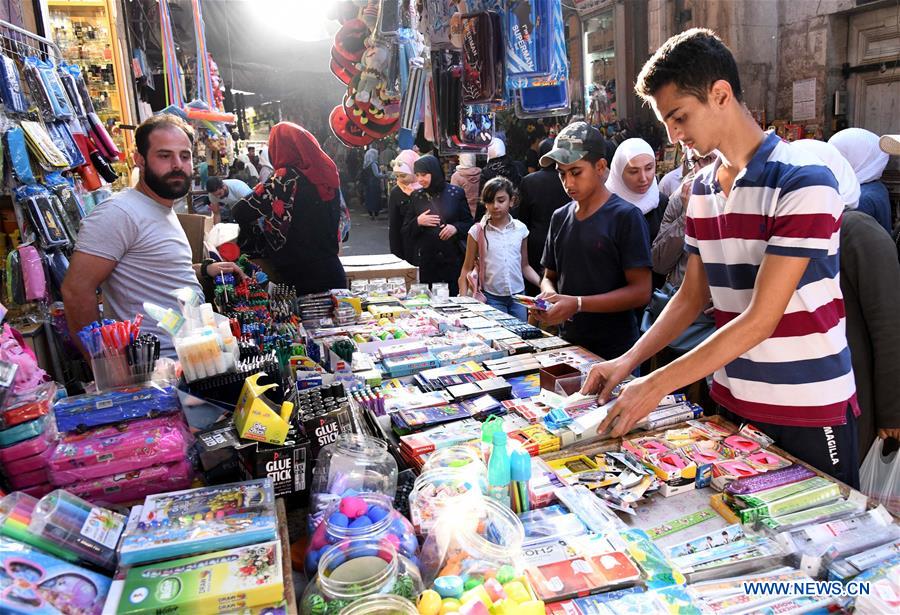 SYRIA-DAMASCUS-SCHOOL YEAR-SHOPPING