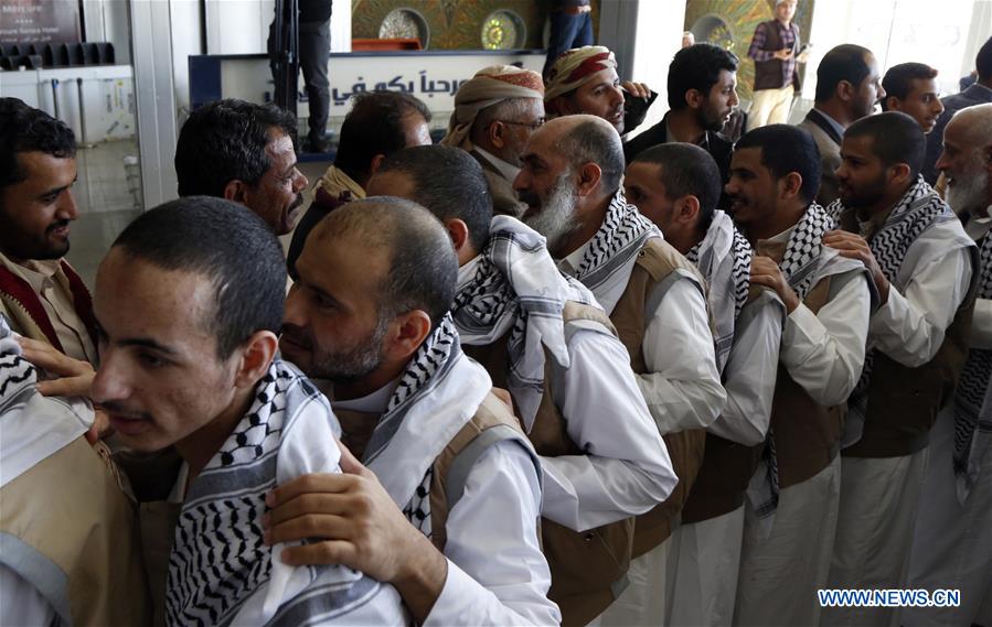 YEMEN-SANAA-HOUTHI PRISONERS-ARRIVAL