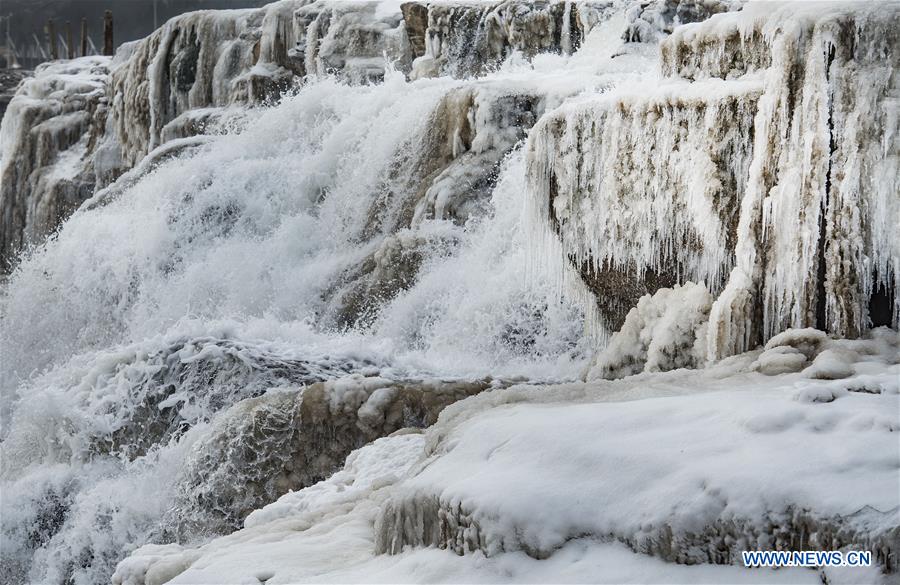 CHINA-SHAANXI-HUKOU WATERFALL-WINTER SCENERY (CN)