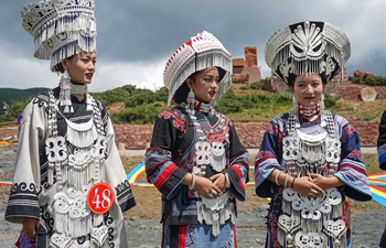 Beauty contest held during torch festival of Yi ethnic group in SW China's Sichuan