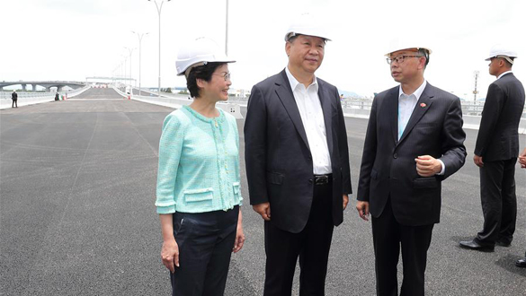 Xi inspects key infrastructure projects in HK