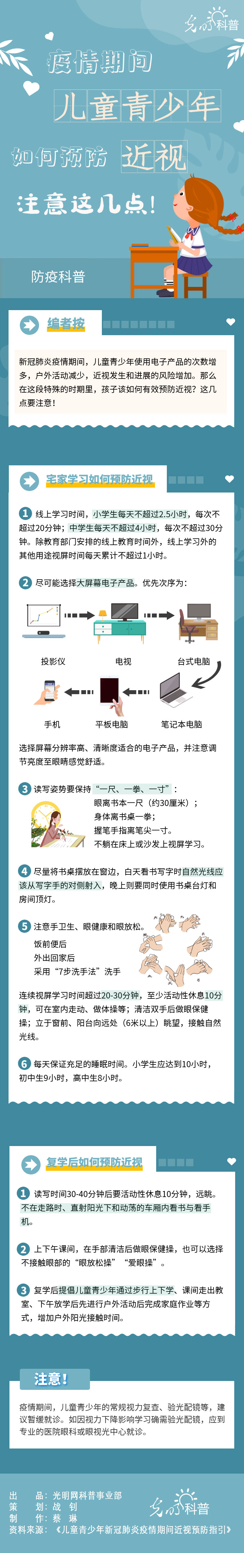 【防疫科普】疫情期间儿童青少年如何预防近视？注意这几点！