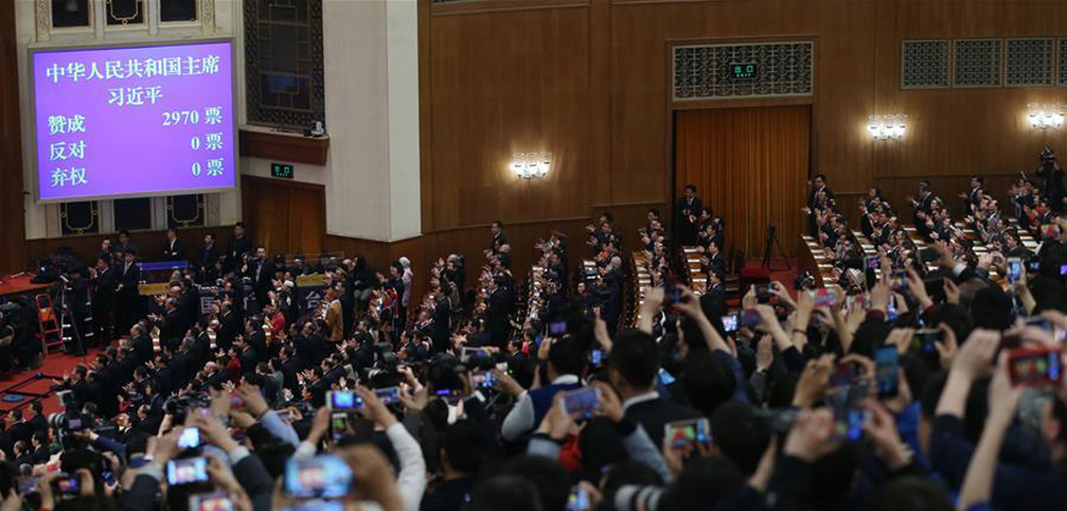 3月17日：十三届全国人大一次会议第五次全体会议